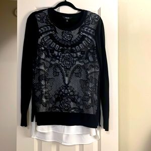Simply Vera lace overlay black sweater